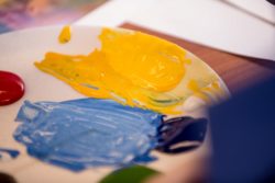 yellow and blue paint